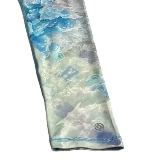 NWOT LIJA colorful abstract activewear leggings.blue and pink .Reinforced seams. - Picture 2 of 9